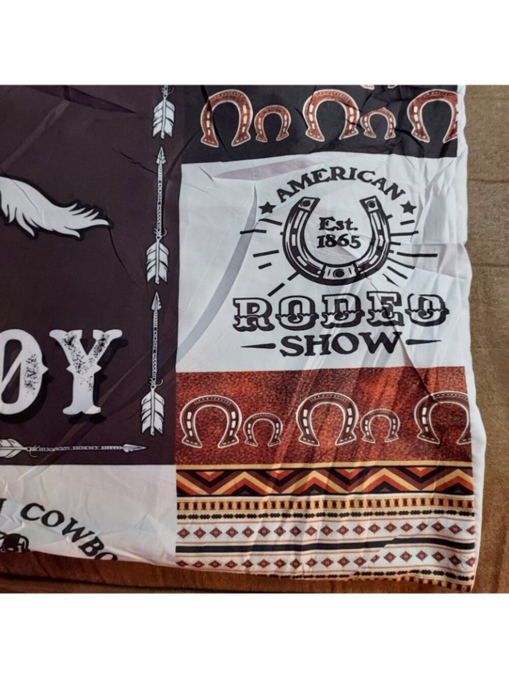 Western Comforter Set Queen Size 88Lx84W Horse Cowboy Bedding  2 Standard Pillow - Picture 4 of 10